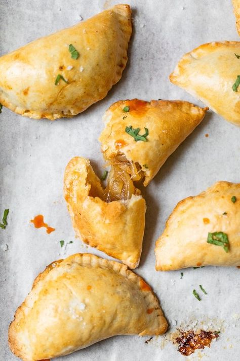 Chilean Empanadas, Vegetarian Empanadas, Wheat Flour Recipes, Holiday Appetizers Recipes, Beef Empanadas, Holiday Appetizer, Empanadas Recipe, Caramelized Onion, Skinny Taste Recipes