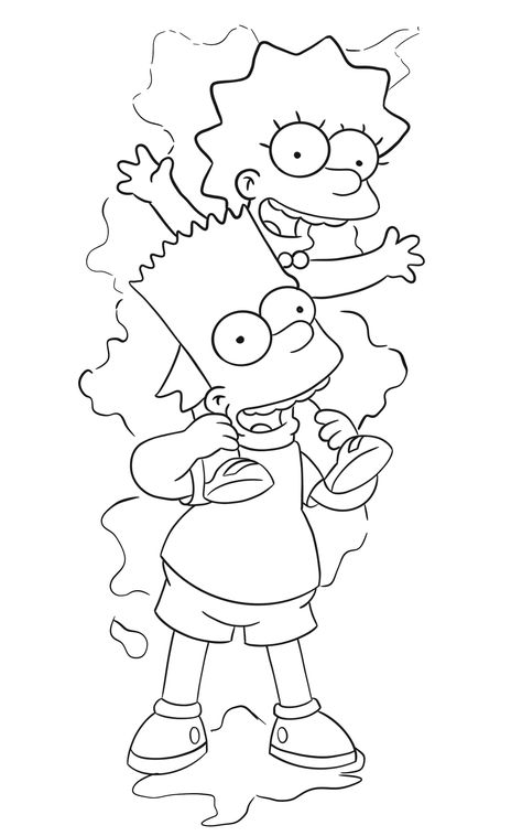 Lisa And Bart Simpson Tattoo, Bart And Lisa Tattoo, Simpsons Tattoo, Character Tattoos, Cartoon Character Tattoos, Cartoon Character, Drawing Ideas, Cartoon Characters, Female Art