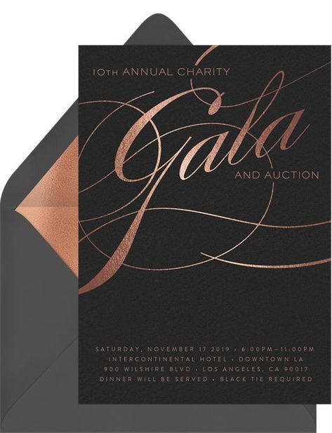 Charity Gala Invitation, Awards Invitation Design, Black Tie Event Invitation, Gala Invite Design, Black Tie Invitation, Corporate Invitation Design, Event Invitation Design, Gala Invitation, Decoration Buffet