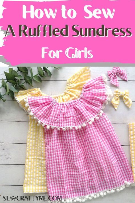 Looking for the perfect dress pattern for beginners? Our easy sundress sewing pattern is just what you need! This beginner-friendly DIY dress pattern features a charming ruffled design, ideal for girls who love a touch of whimsy. Create a beautiful and unique dress with our step-by-step instructions. Whether you're a seasoned seamstress or just starting out, this girls' dress sewing pattern will help you create a fabulous outfit with ease. Get ready to sew and unleash your creativity! Toddler Dress Patterns Sewing, Toddler Dresses Diy, Baby Girl Dress Patterns Free, Baby Girl Dress Sewing Pattern, 2t Dress Pattern Free, Easy Toddler Dress Pattern, Sewing Girls Dresses, Easy Girls Dress Pattern, Free Girls Dress Sewing Pattern