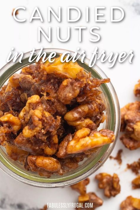 Air Fryer Candied Almonds, Candied Nuts Recipe, Glazed Walnuts, New Air Fryer Recipes, Dessert To Make, Candied Almonds, Air Fryer Recipe, Airfryer Recipes, Holiday Dessert Recipes