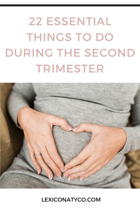 The ultimate guide of essentials to do in the second trimester of pregnancy so you don't miss a thing. #6 is a must! #secondtrimesterofpregnancy #secondtrimestertodolist #secondtrimestertips #newmom Pregnancy Second Trimester, Trimester To Do List, Belly Massage, Round Ligament Pain, Hospital Tour, Newborn Necessities, Prenatal Massage, Pregnancy Labor, Pregnancy Hormones