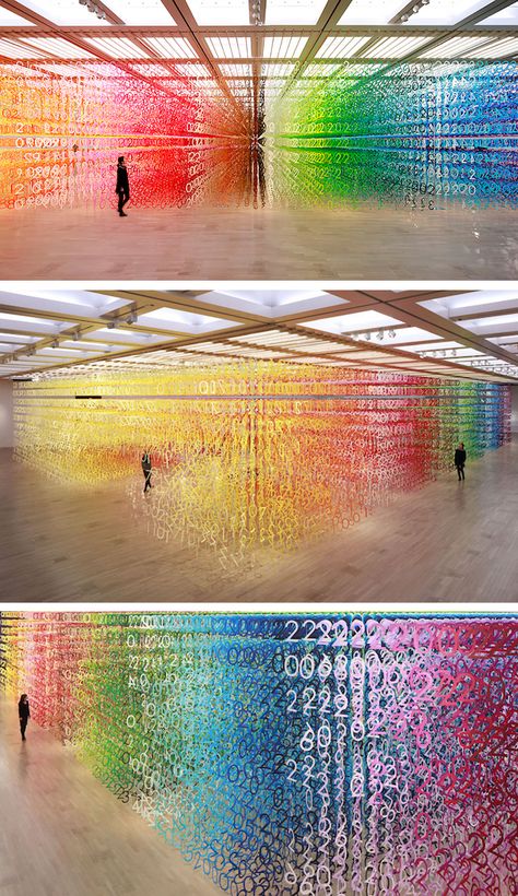 Emmanuelle Moureaux’s Forest of Numbers installation is a multi-sensory art experience. Time Based Art Installation, Hanging Art Installation, Artwork Exhibition, Gallery Architecture, Contemporary Installation, Tactile Art, Home Decor Ideas Kitchen, Light Spectrum, Home Decor Apartment