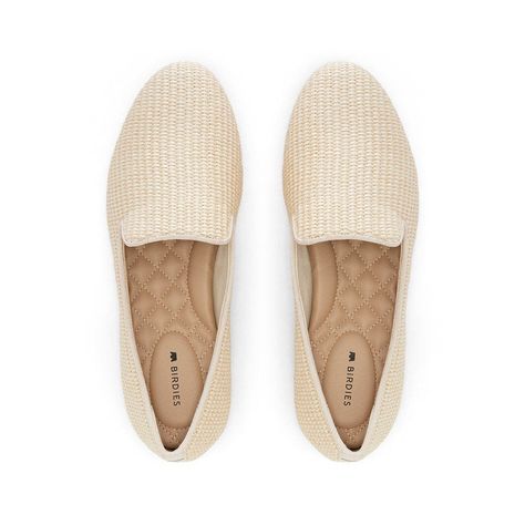 The Starling | Cream Woven Raffia Women's Flat | Birdies Blue Weave, Comfy Flats, Woven Raffia, Comfortable Flats, Starling, Black Faux Fur, Women's Flats, Clothes Horse, Dream Shoes