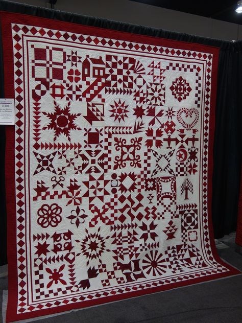 classic red & white sampler quilt Ruby Jubilee, Making Quilts, International Quilt Festival, Two Color Quilts, Row Quilt, Red And White Quilts, By The Numbers, The Quilt Show, Sampler Quilts