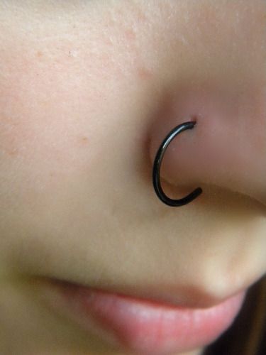 Nose Ring Black Nose Ring Aesthetic, Black Nose Piercing, Nose Peircing, Black Nose Ring, Nose Piercing Ring, Black Nose, Beauty Mark, Piercing Ring, Body Piercings