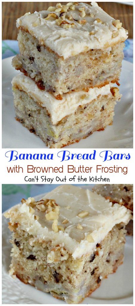 Banana Bread Bars, Banana Bread Brownies, Brown Butter Frosting, Banana Dessert Recipes, Banana Dessert, Browned Butter, Butter Frosting, Banana Recipes, Banana Pudding