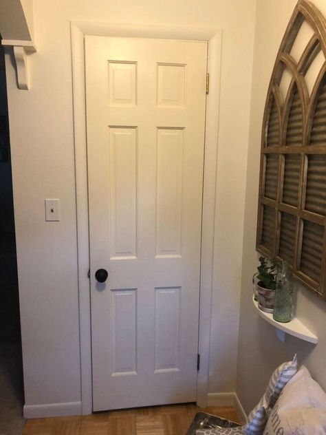 Cheap Door Makeover, 6 Panel Door Makeover, Panel Door Makeover, Diy Door Makeover, Six Panel Interior Doors, Interior Door Makeover, Door Redo, 6 Panel Interior Doors, 6 Panel Door