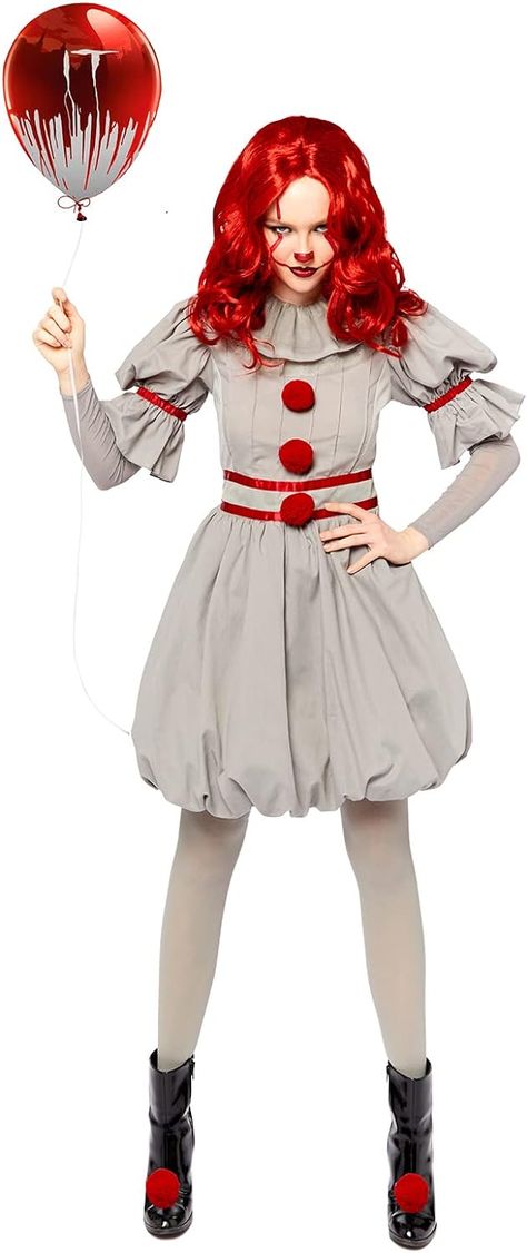 *ad Womens Pennywise Costume, Clown Fancy Dress, It Costume, Clown Dress, Baby Fancy Dress, It Pennywise, Pennywise The Clown, Painted Hats, Halloween Party Themes