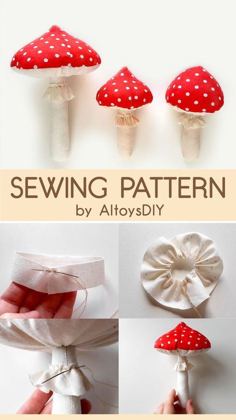 Mushroom SEWING PATTERN and TUTORIAL PDF will help you create fabric mushrooms - funny toadstool, fly agaric toy.
Be in trend - sew mushrooms! THREE different designs!
Soft mushroom decor for nursery is trendy and cute. Magic Merry Mushroom Christmas ornaments for holiday decorations and Christmas tree decor.
Let's make your own soft mushrooms! It's quick and easy!
Mushrooms sewing pattern Mushroom Sewing Pattern, Mushroom Sewing, Diy Waldorf Toys, Mushroom Christmas Ornaments, Fabric Mushrooms, Merry Mushroom, Mushroom Christmas, Fly Agaric Mushroom, Decor For Nursery