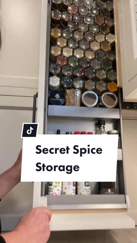 Secret magnetic spice storage! Customer Toni sent me this from her new kitchen renovation. It’s perfect!!! #gneissspice #spicestorage #smallkitchen #kitchen Magnetic Spice, Spice Storage, Kitchen Renovation, New Kitchen, Bathroom Medicine Cabinet, Small Kitchen, Stove, Contemporary Style, Magnets