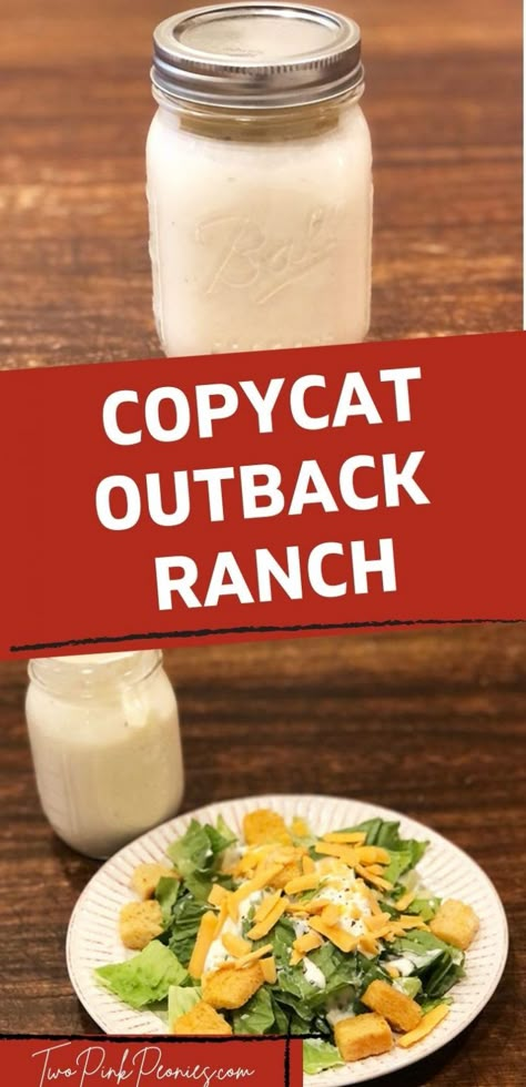 Steakhouse Ranch Dressing Recipe, Longhorn Ranch Dressing Recipe, Outback Steakhouse Ranch Dressing, Outback Ranch Dressing Recipe, Outback Ranch Dressing, Restaurant Style Ranch Dressing, Outback Ranch, Restaurant Ranch Dressing, Ranch Salad Recipes