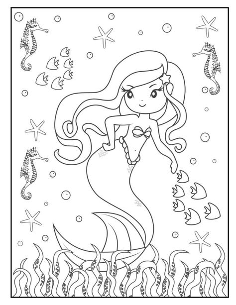 20 Free MERMAID Coloring Pages for Download (Printable PDF) Unicorn Mermaid Coloring Pages Free Printable, Mermaid Colouring Pages, Mermaids Coloring Pages, Cute Mermaid Coloring Pages, Mermaid Doodle, Mermaid Colouring, Cat Drawing Cute, Drawing For Coloring, Drawing Mermaid