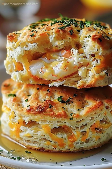 Crab Stuffed Cheddar Bay Biscuits Recipe | Lemon Butter Delight - My Home Made Recipe Crab Filled Cheddar Bay Biscuits, Crab Stuffed Cheddar Biscuits, Crab Stuffed Cheddar Bay Biscuits With Lemon Butter, Crab Cheddar Bay Biscuit, Crab Stuff Cheddar Bay Biscuits, Crab Stuffed Biscuits, Cheddar Bay Biscuit Crab Cakes, Seafood Pot Pie With Cheddar Bay Biscuits, Cheddar Bay Crab Cakes With Lemon Butter Drizzle