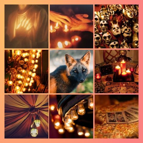 Blue Orange Moodboard, Halloween Moodboard Aesthetic, Kitsune Moodboard, Psychic Character Design, Moodboard F2u, Oc Moodboard Aesthetic, Fire Moodboard, Fox Moodboard, Halloween Mood Board