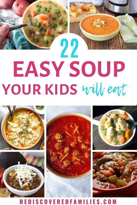 Soup Recipes For Kids, Kid Friendly Soup Recipes, Soup For Sick, Kid Friendly Soup, Soups For Kids, Meals Kids Love, Quick Soup, Healthy Soups, Kids Cooking Recipes