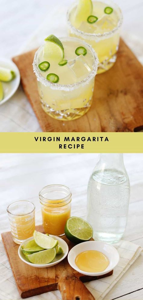 Virgin Margarita - A Beautiful Mess Margherita Drink, Virgin Margarita Recipe, Virgin Margarita, Spicy Margarita Recipe, Alcohol Free Drinks, Spicy Margarita, Classic Margarita, A Beautiful Mess, Margarita Recipe