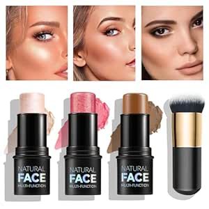 Countering Makeup, Cream Contour Stick, Stick Blush, Makeup Contouring, Natural Concealer, Contouring Makeup, Concealer Pen, Highlighter Stick, Face Brightening