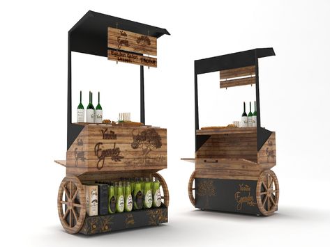 Food Stand Design, Market Stall Display, Beer Stand, Food Stall Design, Stand Feria, Drink Stand, Wine Stand, Food Cart Design, Floor Display