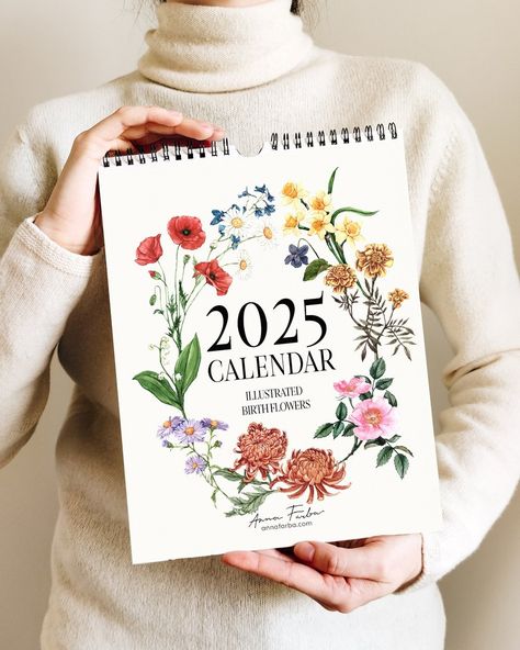 Shop — Anna Farba Illustration Watercolor Birth Flowers, Artist Calendar, Illustrated Calendar, Wall Calendar Design, Wall Calendars, Botanical Art Prints, Botanical Artwork, Art Calendar, Calendar Design