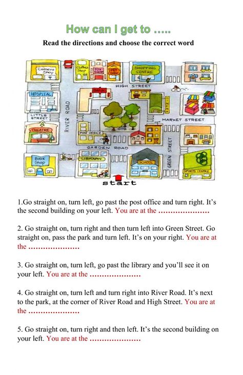 Giving Directions zsciencez worksheet Teaching Maps, Speaking Activities English, English Teaching Materials, English Worksheet, Grammar Practice, English Worksheets For Kids, Give Directions, Kids English, English Language Teaching