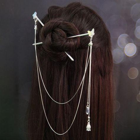 Gaun Koktail, Hanfu Hair, Chopstick Hair, Retro Hair, Headpiece Jewelry, Hair Fork, Chinese Hairstyle, Magical Jewelry, Hair Stick