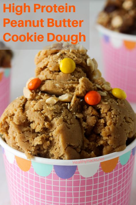 Edible Peanut Butter Cookie Dough, Edible Cookie Dough Healthy, High Protein Peanut Butter, Healthy No Bake, Butter Cookie Dough, Paleo Snack, Protein Cookie Dough, Healthy Hacks, Healthy Cookie Dough