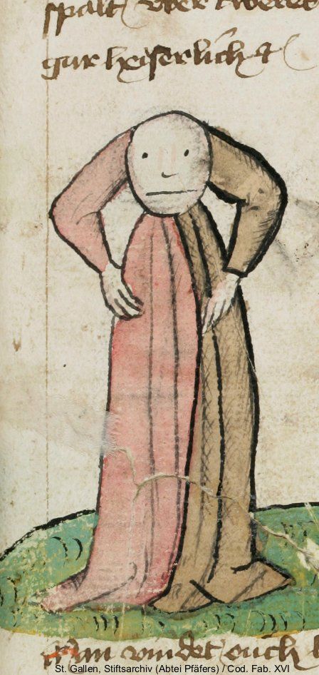 another creature without head, with face on its chest Funny Medieval, Medieval Memes, Medieval Drawings, Medieval Artwork, Medieval Paintings, Instruções Origami, Medieval Manuscript, Arte Inspo, Dark Ages