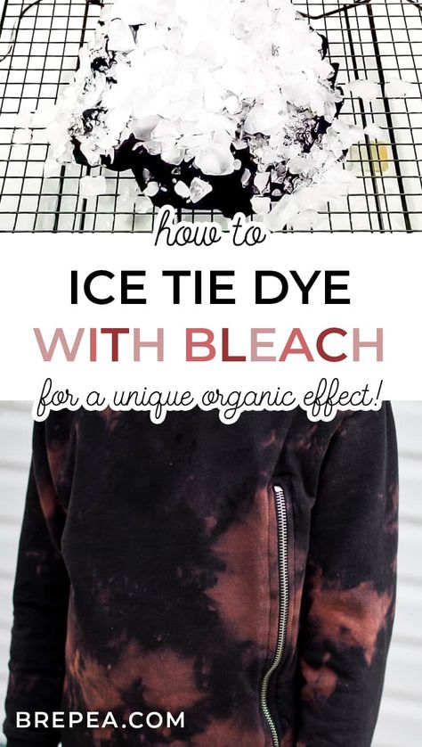 Reverse Tie Dye With Bleach, Tie Dye With Bleach, Reverse Tye Dye, Diy Tie Dye Techniques, Ice Tie Dye, Hoodie Diy, Tie Dye Crafts, Colorful Sweatshirt, Diy Tie