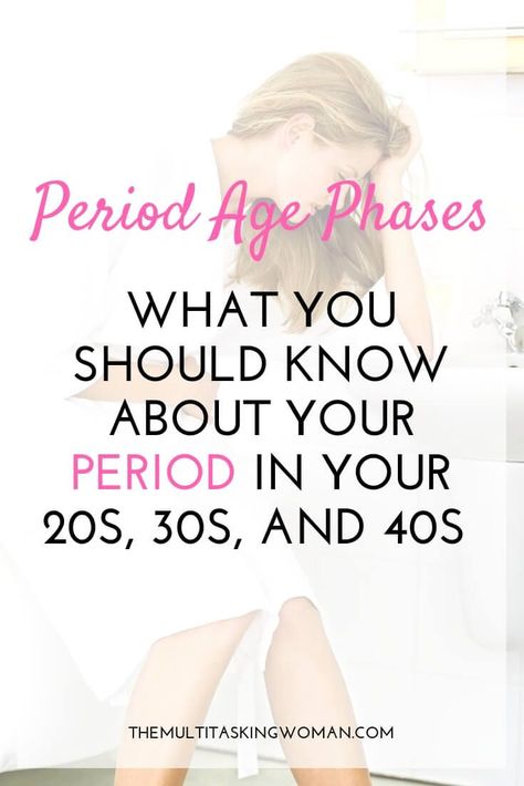 Period age phases - what you should know about your period | Just as our hair, skin, and body shape change as we age, so does our menstrual cycle. Find out how your periods will differ in your 20s, 30s and 40s. #womenshealth #menstrualcycle #periods #menstruation #pms #premenstrual #menopause #perimenopausal Menstrual Cycle Phases, Menstruation Cycle, Period Cramp Relief, Healthy Period, Low Estrogen Symptoms, Too Much Estrogen, Menstrual Health, Women Health Care, Your 20s