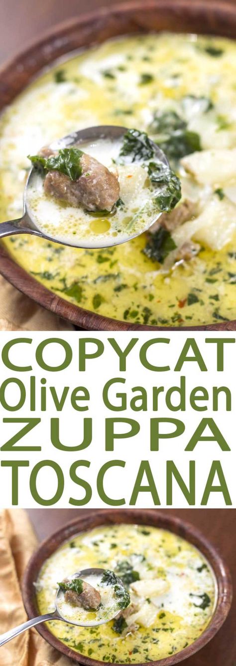 best olive garden soup copycat recipe Olive Garden Soup, Garden Soup, Zuppa Toscana Soup, Toscana Soup, Diy Easy Recipes, Pasta Fagioli, Diner Recept, Turnips, Broccoli Cheese