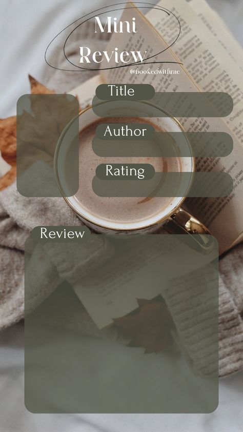 Book Review Bujo, Book Review Instagram, Instagram Story Book Review, Book Review Template Aesthetic, Mini Book Review Template Instagram, Review Template Instagram, Book Reviews Template, Digital Book Review Template, Book Review Template Instagram Post