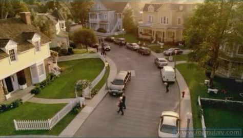 Wisteria lane, from Desperate Housewives. Also known as Colonial Street Desperate Housewives House, Eva Longoria Desperate Housewives, Suburban Neighborhood, Wisteria Lane, Los Angeles International Airport, Suburban House, Desperate Housewives, The American Dream, Movie Sets