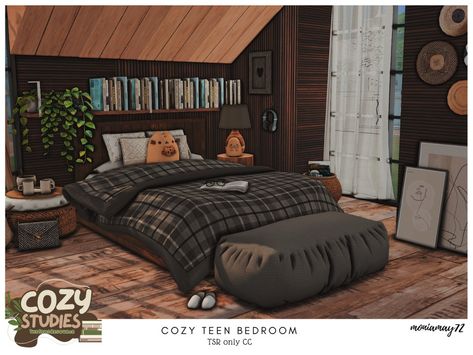 The Sims Resource - Cozy Teen Bedroom TSR only CC Sims 4 Cc Boys Room, Sims 4 Bedroom Cc Beds, Sims 4 Cc Teen Room, The Sims 4 Bed Cc, Sims 4 Teen Room Cc, Sims 4 Teen Bedroom Cc, Bed Cc Sims 4, Sims 4 Teen Bedroom, Bedroom Sims 4 Cc