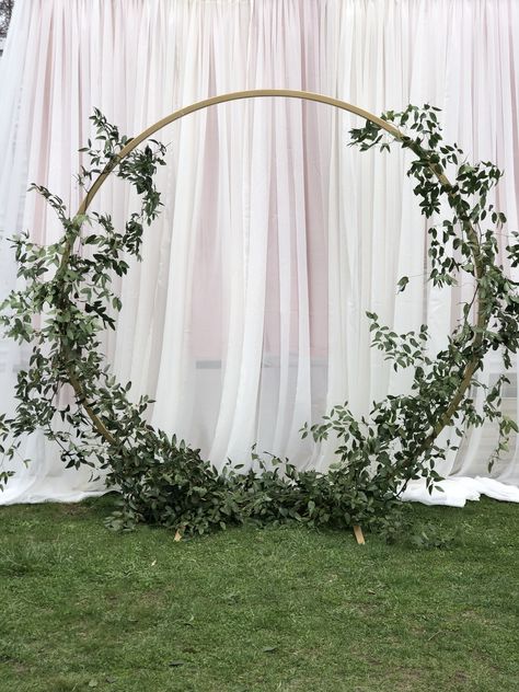 Moon gate arch with smilax greenery for your wedding or next event. Gate Arch, Arch Arbor, Event Backdrops, Altar Ideas, Moon Gate, Bar Food, Wedding Arch Flowers, Arch Flowers, Theme Nature