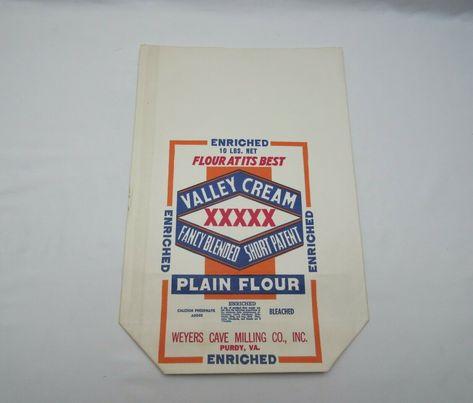 White Smooth Grain Bag For Shopping, 1940s Packaging, Vintage Flour Labels, Vintage Sainsburys Packaging, Vintage Burpee Seed Packets, Flour Bag, Vintage Grain Sack, Sack Bag, Grain Sack