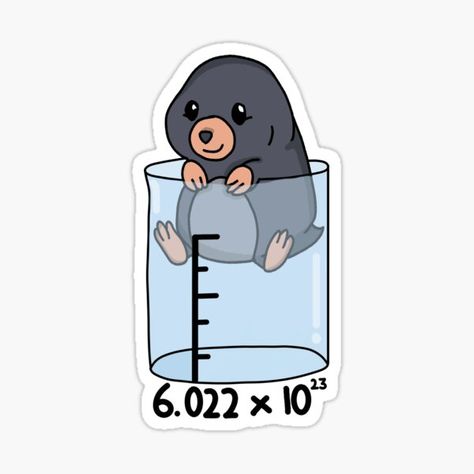 Mole Chemistry, Mole Animal, Imagenes Cute, Chemistry Mole, Mole Day, Pharmacy Art, Collage Supplies, Mac Stickers, Chemistry Projects