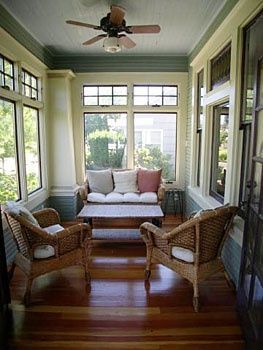 3 Season Room Cost   #sunroomphotos #4seasonroom Craftsman Porch, Long Narrow Living Room, Enclosed Porch, Porch Remodel, Narrow Living Room, Sunroom Decorating, Sunroom Designs, Japanese Interior Design, Interior Design Photos