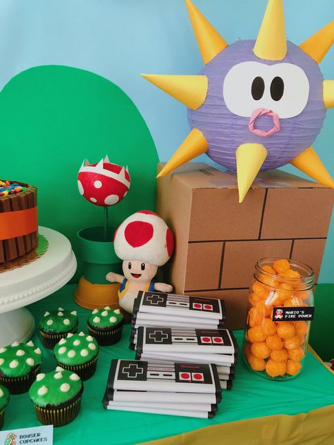 Mario Bday Party, Mario Themed Birthday Party, Nintendo Birthday Party, Birthday Party 10, Mario Brothers Birthday Party, Mario Kart Party, Mario Bros Birthday Party Ideas, Nintendo Party, Super Mario Bros Birthday Party