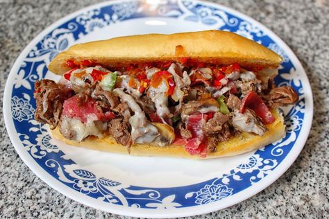 Hot Pepper Relish, New England Recipes, England Recipes, Sandwich Shapes, Steak Wraps, Cheese Whiz, Hard Rolls, Philly Steak, Pepper Relish