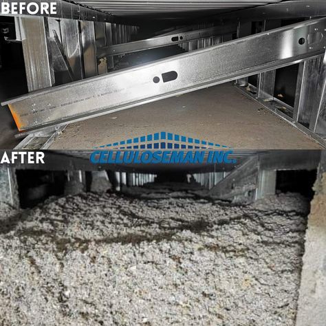 Due to a recent flood (above the retail store of LCBO at Bayview Village Mall), we were hired to replace the previous Rock Wool insulation with blown-in cellulose. Our technicians installed R-30 to reduce and limit airborne and impact noise. Aside from cellulose's thermal properties, it is also a great alternative for sound reduction. With an STC rating of 44 and an NRC of 0.80, cellulose can be applied to walls, ceilings and floors at any stage of the building or renovation process. Insulation Installation, Rock Wool Insulation, Cellulose Insulation, Renovation Process, Installing Insulation, Wool Insulation, We Are Hiring, Retail Store, Insulation