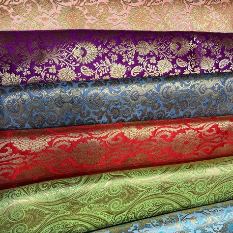 Traditional Textiles, Dj Booth, Royal Blue And Gold, Gingham Fabric, Weaving Textiles, Indian Fabric, Halloween Fabric, Silk Brocade, Brocade Fabric