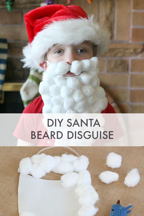 Our kids just love dressing up at Santa - it's a bit of a tradition in our household. This is how we make the beard - simple, easy and effective!  #SantaCostume #SantaBeard #DIYSanta Dress Like Santa Day At School, Diy Santa Costume For Kids, Santa Beard Craft, Diy Santa Beard, Kids Santa Costume, Diy Christmas Costumes, Christmas Dress Up, Diy Preschool, Christmas Teaching