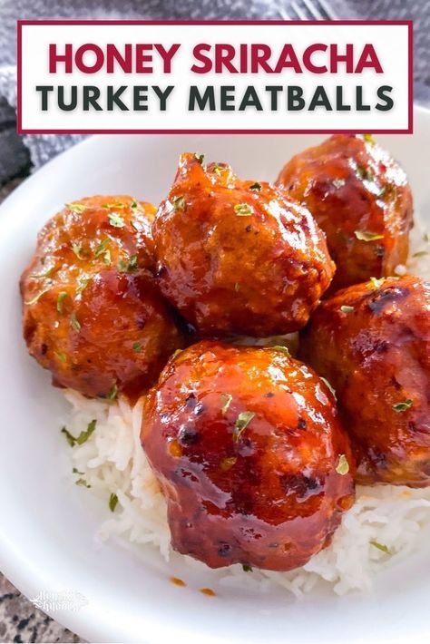 Meatballs Healthy, Turkey Meatballs Healthy, Ground Turkey Meatballs, Ground Turkey Recipes Healthy, Turkey Meatball, Turkey Meatball Recipe, Spicy Honey, Turkey Meatballs, Ground Turkey Recipes