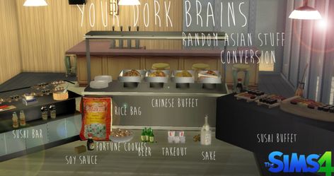 Sims 4 Buffet, Sims 4 Restaurant, Chinese Buffet, Mesh Texture, Asian Restaurants, Chip And Joanna Gaines, Sims 4 Mods Clothes, Asian Decor, Cc Finds