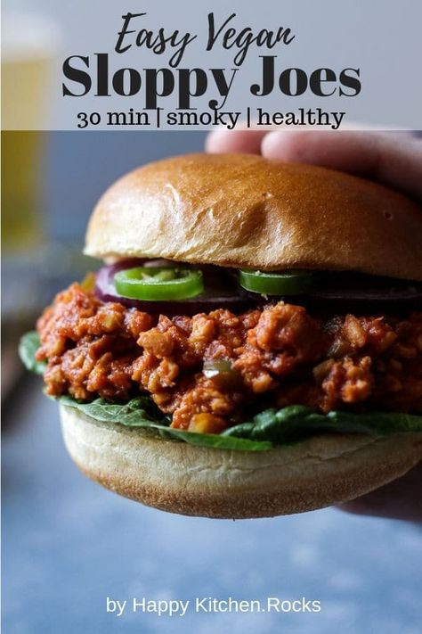 Freezable Meal Prep, Slow Cooker Vegan Chili, Vegetarian Sloppy Joes, Crabby Patties, Vegan Sloppy Joes, Vegan Meat Recipe, Vegan Chili Recipe, Vegan Sandwiches, Freezable Meals