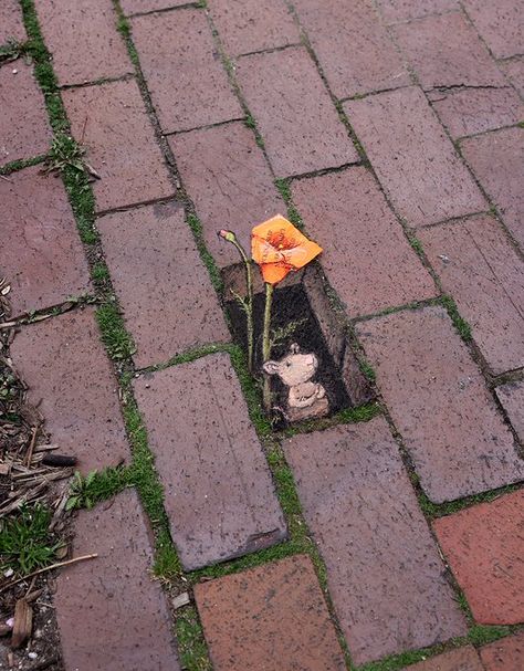 David Zinn – Street Artist | creativeartworksblog Street Art Ideas, D Face Street Art, Illusion Street Art, 3d Illusion Drawing, Meaningful Street Art, David Zinn Street Art, Street Art Illusions, David Zinn, Illusion Drawings