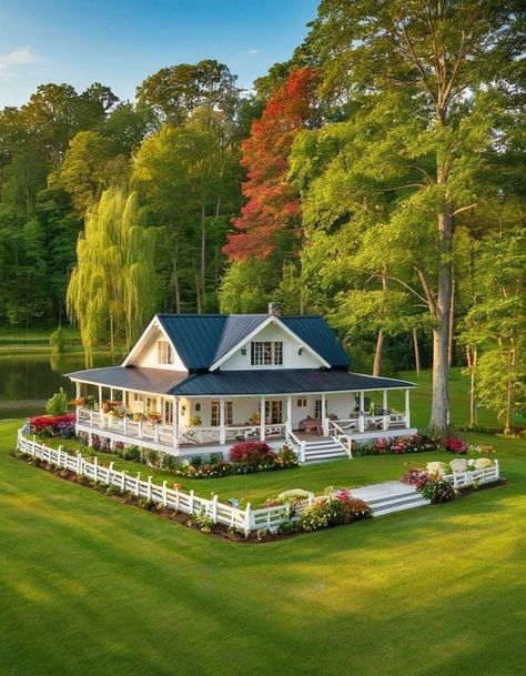 Humble House, My Dream House, Cottage Style House Plans, Dream Life House, Vintage House Plans, House Outside Design, Farms Living, Village House Design, Tiny House Plans