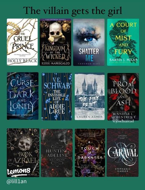 Villian Books To Read, Dark Book Recommendations, Books With Beautiful Covers, Dark Fantasy Books To Read, Dark Books To Read, Best Books To Read Fiction, Short Romance Books, Books Where The Villain Gets The Girl, Romantasy Book Recs