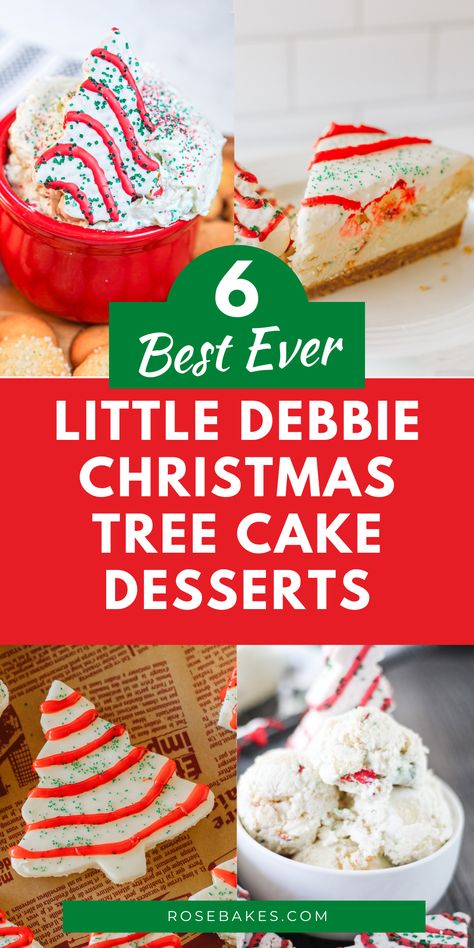 Little Debbie Christmas Tree Cake desserts roundup Copycat Little Debbie Christmas Tree Cakes, Christmas Tree Dessert Little Debbie, Lil Debbie Christmas Tree Cake Recipes, Little Debbie Christmas Tree Cakes Dip, Little Debbie Christmas Tree Cheesecakes, Christmas Tree Trifle Desserts, Little Debbie Christmas Cake Recipes, Christmas Tree Cake Dessert Ideas, Diy Little Debbie Christmas Tree Cakes